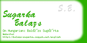 sugarka balazs business card
